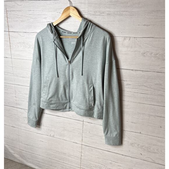DKNY Sport Hoodie Womens Size Medium Light Teal Full Zip Jacket Stretch Comfort - Picture 4 of 16